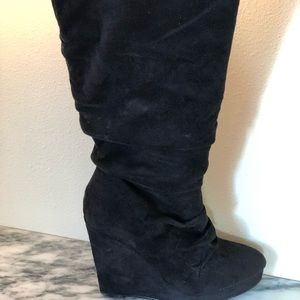 Black Wedge Boots